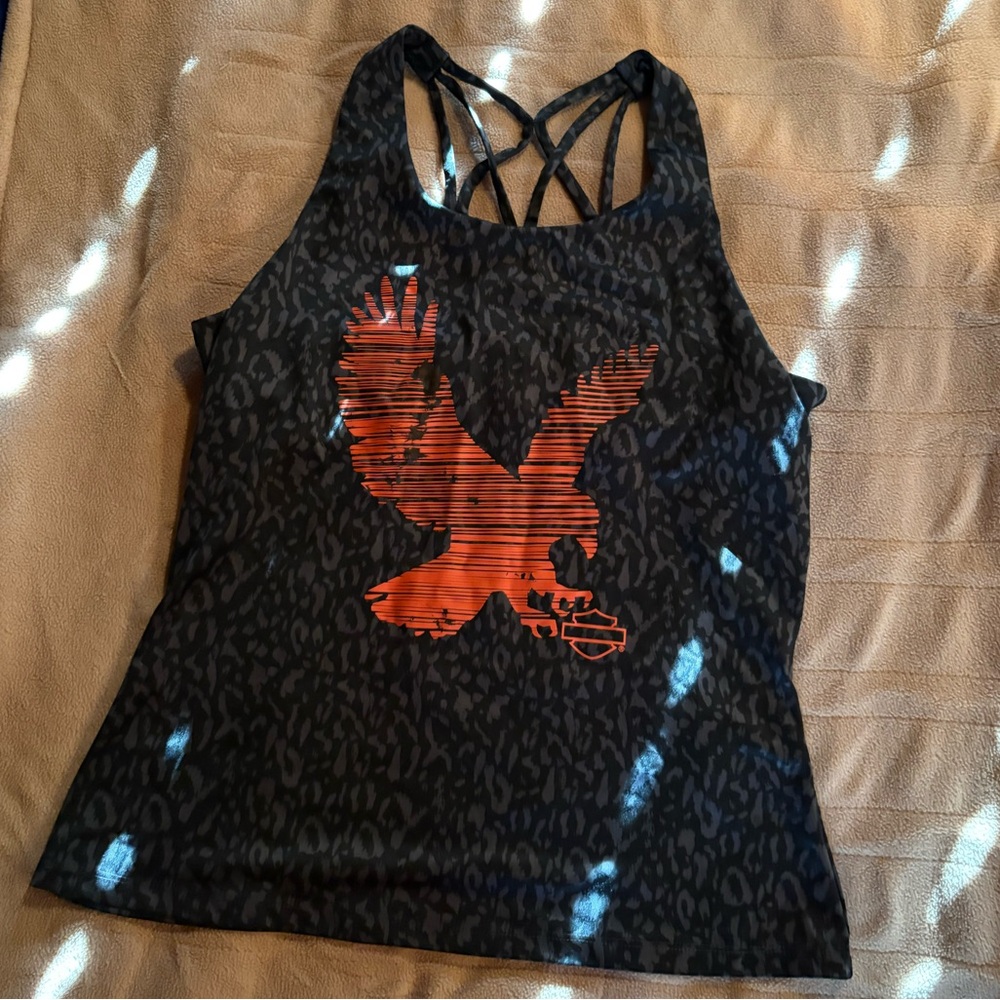 Black and Orange Graphic Women's Top